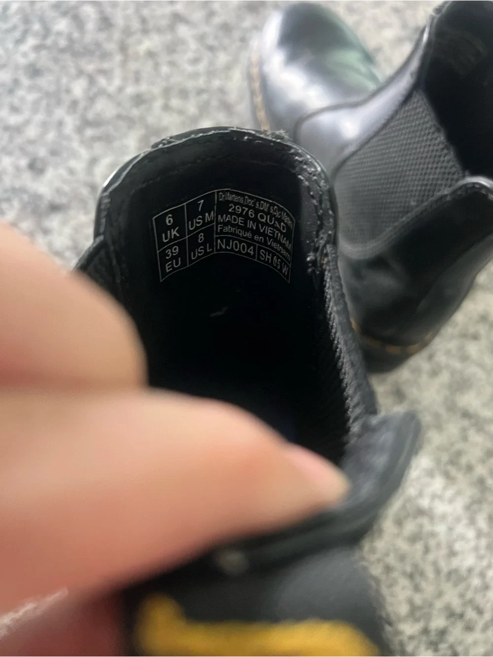 Dr. Martens Black Platform Chelsea Boots with Yellow Welt Stitching